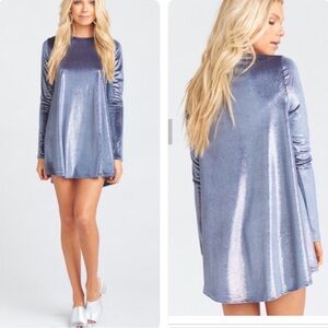 Show Me Your Mumu Small Gray Sparkly Tyler Velvet Frost Dress